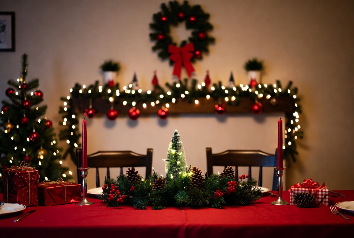 Festive Christmas Dinner Table Setup Festive Christmas Dinner Table Setup