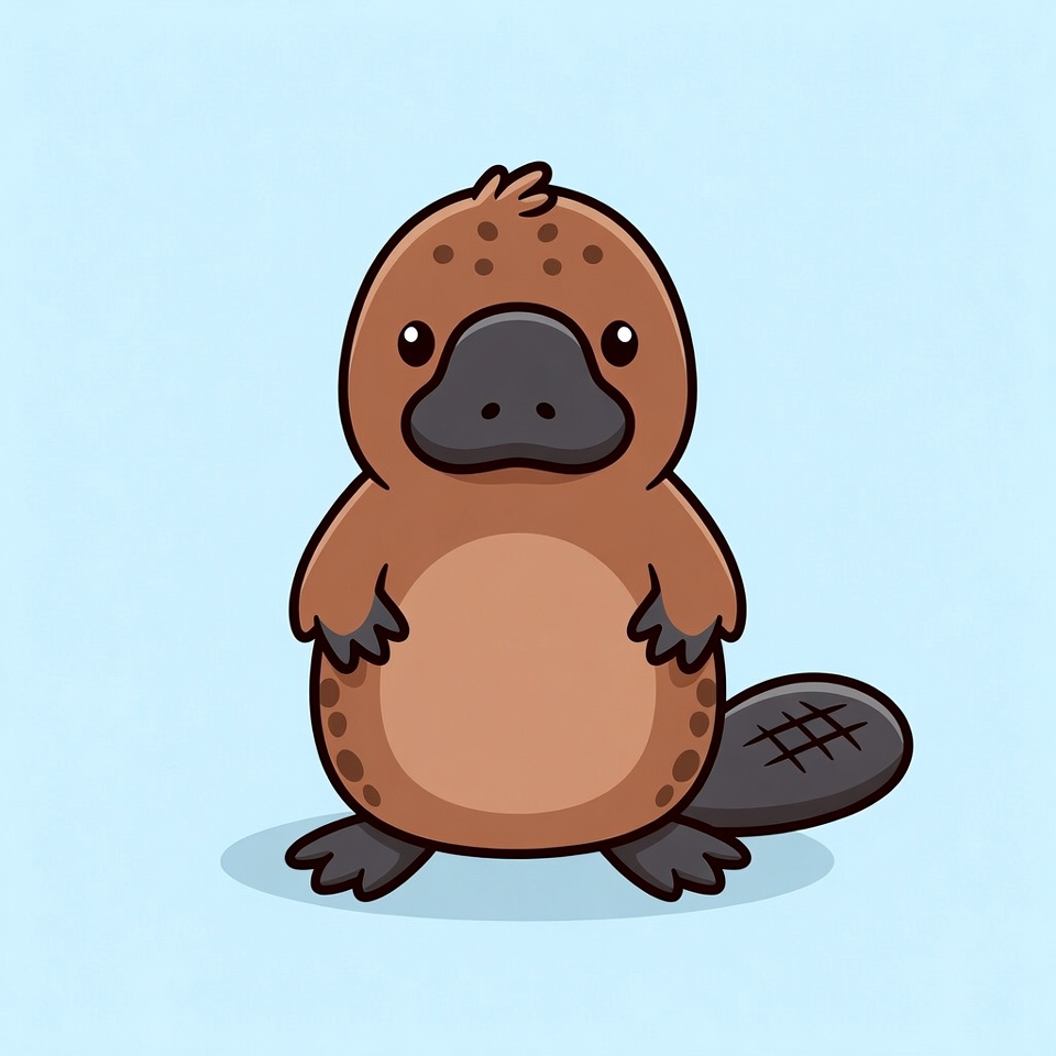 Cute cartoon platypus standing Cute cartoon platypus standing