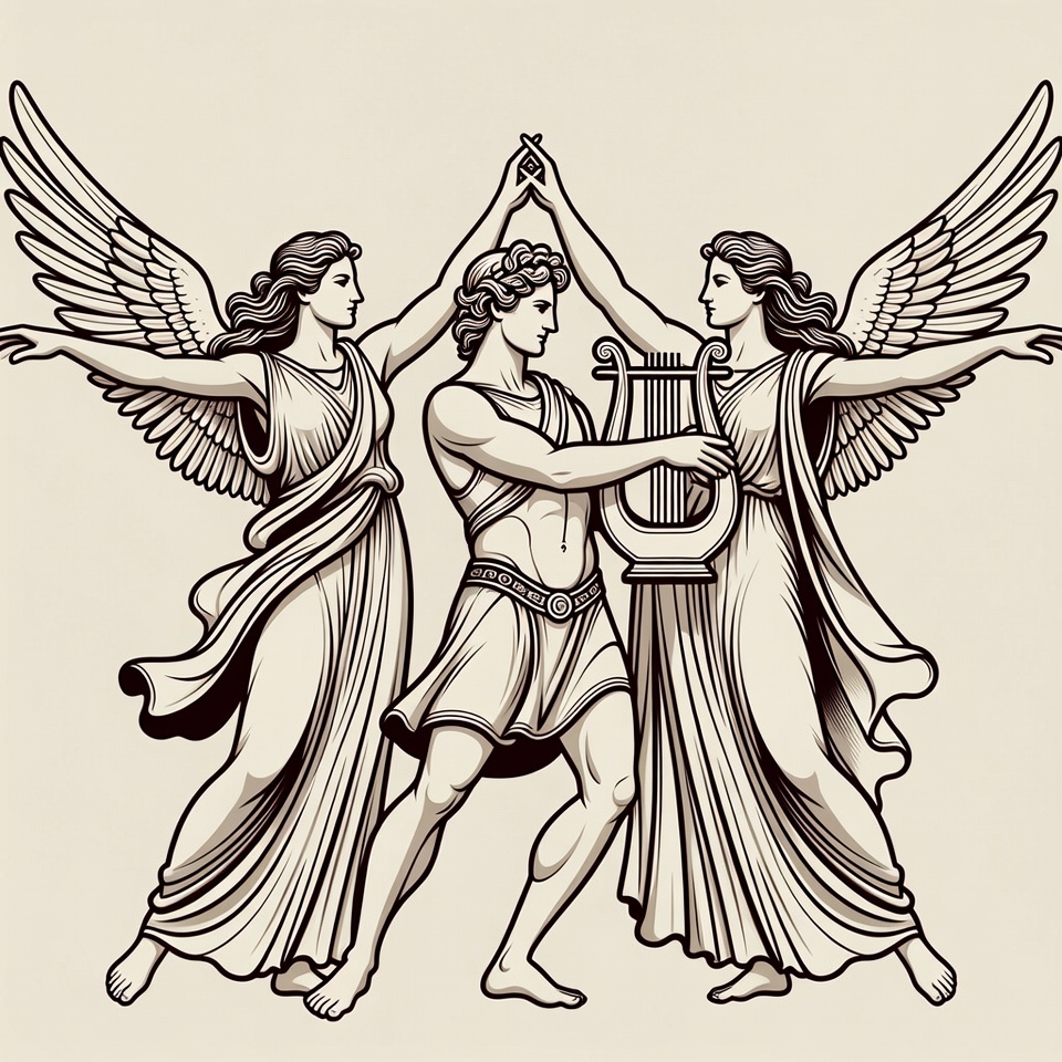 Apollo with Angels Holding Lyre Apollo with Angels Holding Lyre