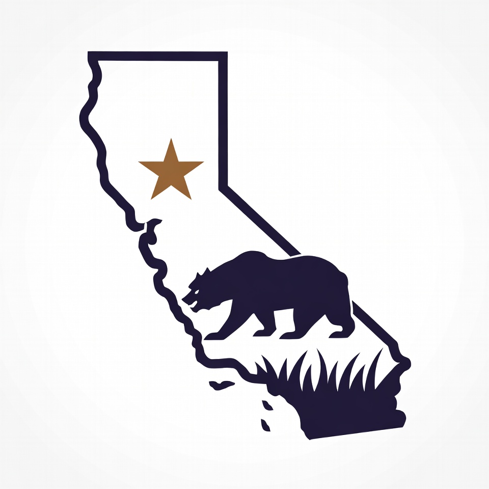 California Bear Flag Silhouette California Bear Flag Silhouette