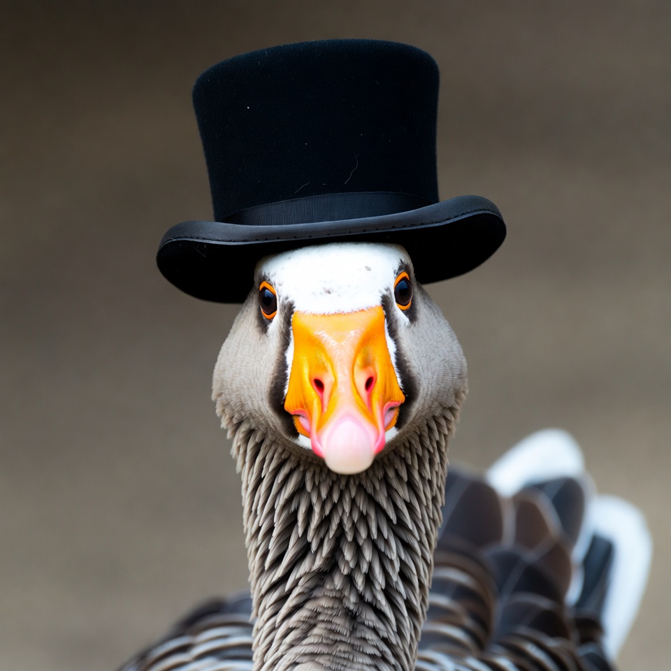Goose wearing top hat Goose wearing top hat