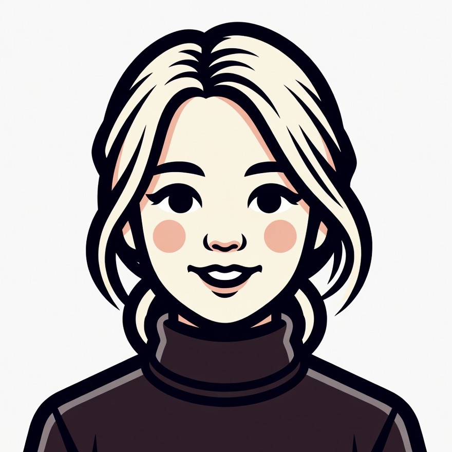 Blonde woman smiling in turtleneck Blonde woman smiling in turtleneck