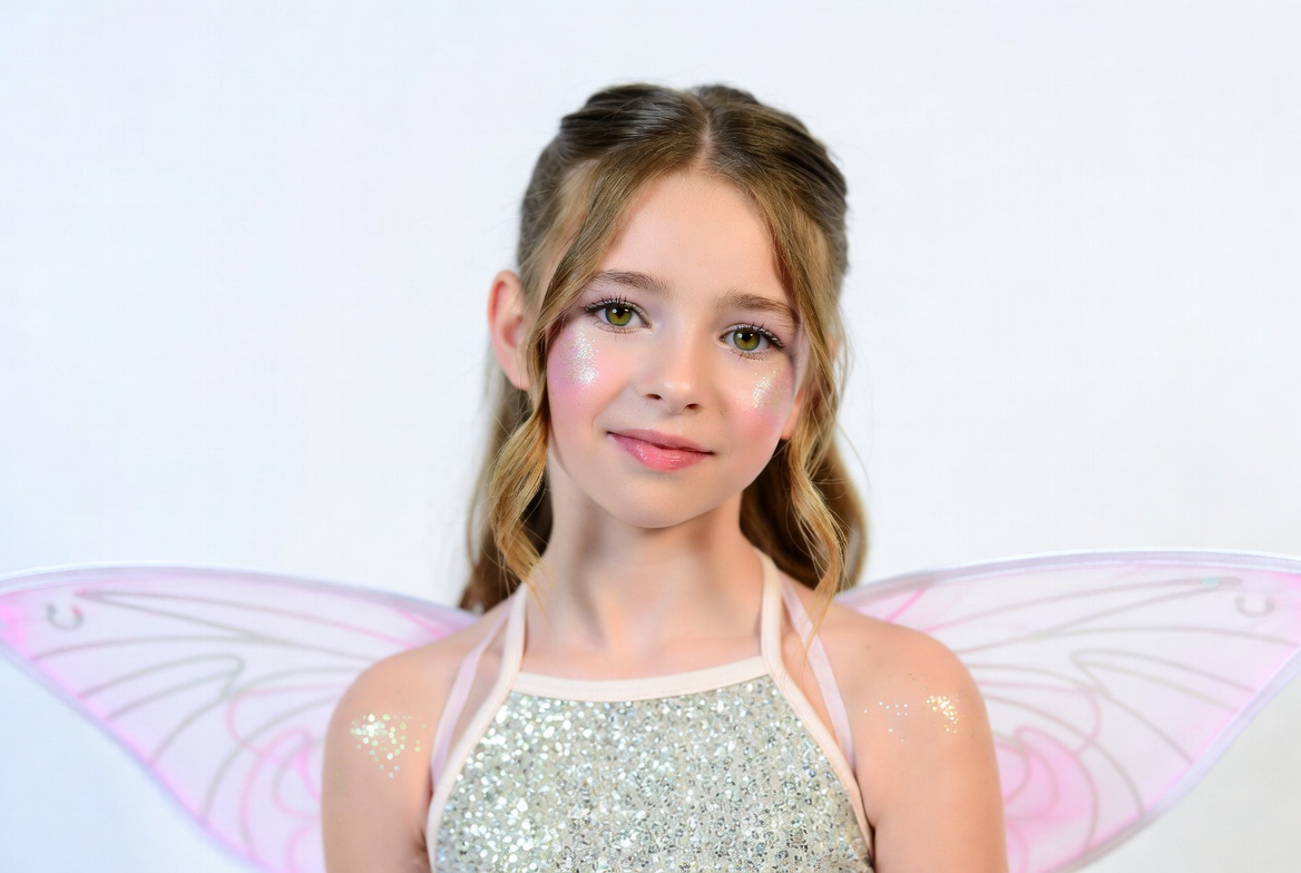 Girl in pink fairy wings costume Girl in pink fairy wings costume