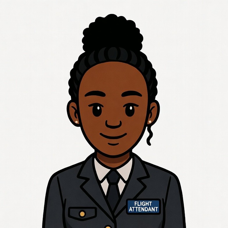 African-American flight attendant illustration African-American flight attendant illustration