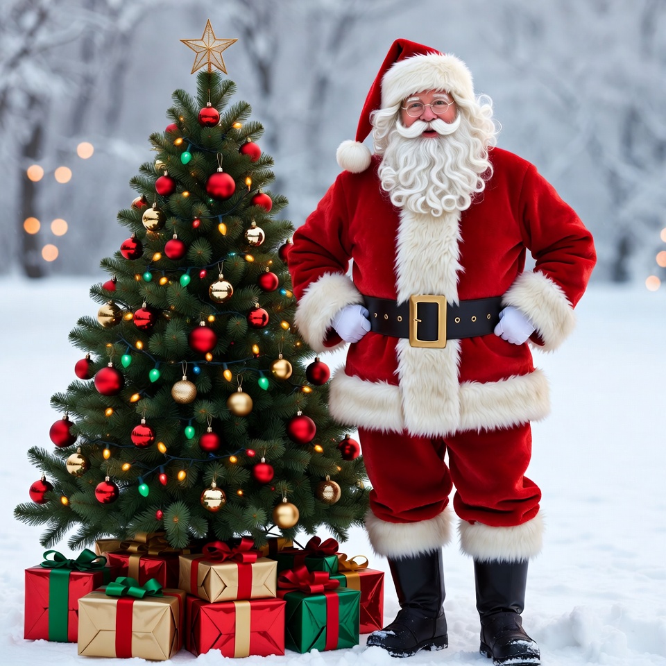 Santa Claus with Christmas Tree Santa Claus with Christmas Tree