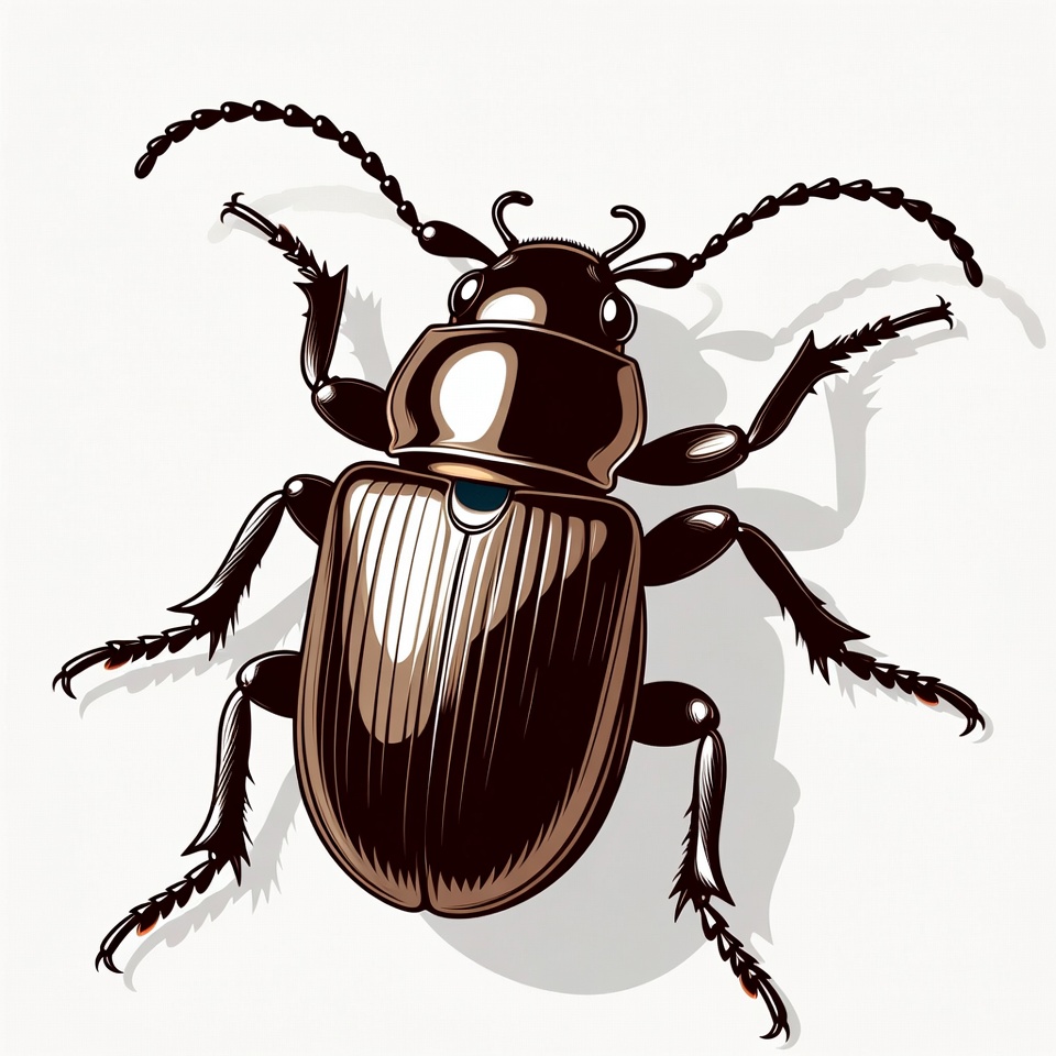 Black Ground Beetle Illustration Black Ground Beetle Illustration