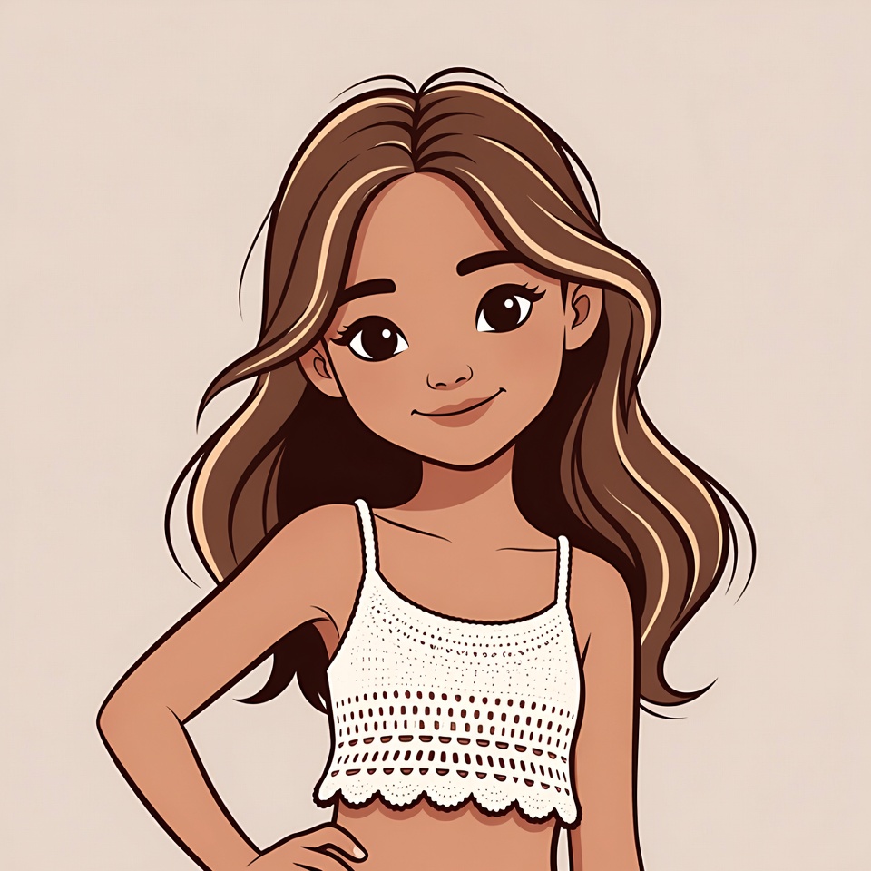 Smiling girl in white lace top Smiling girl in white lace top