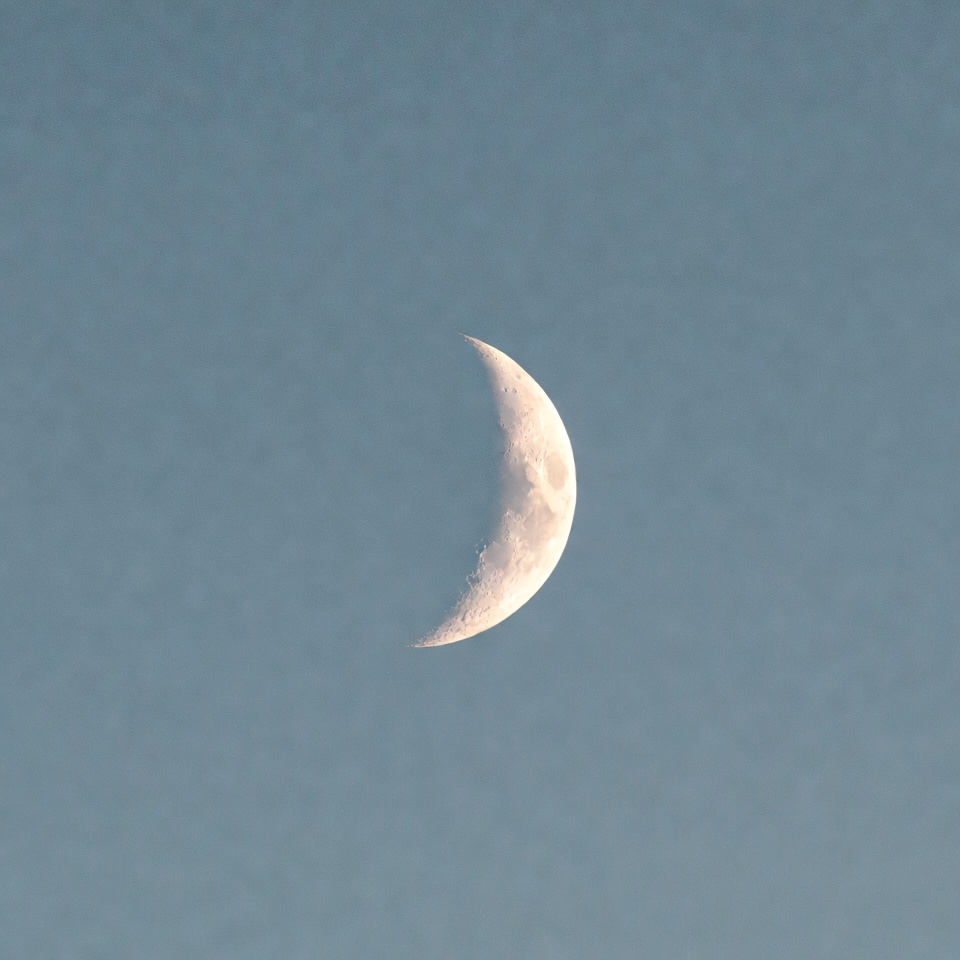 Crescent Moon in Blue Sky Crescent Moon in Blue Sky