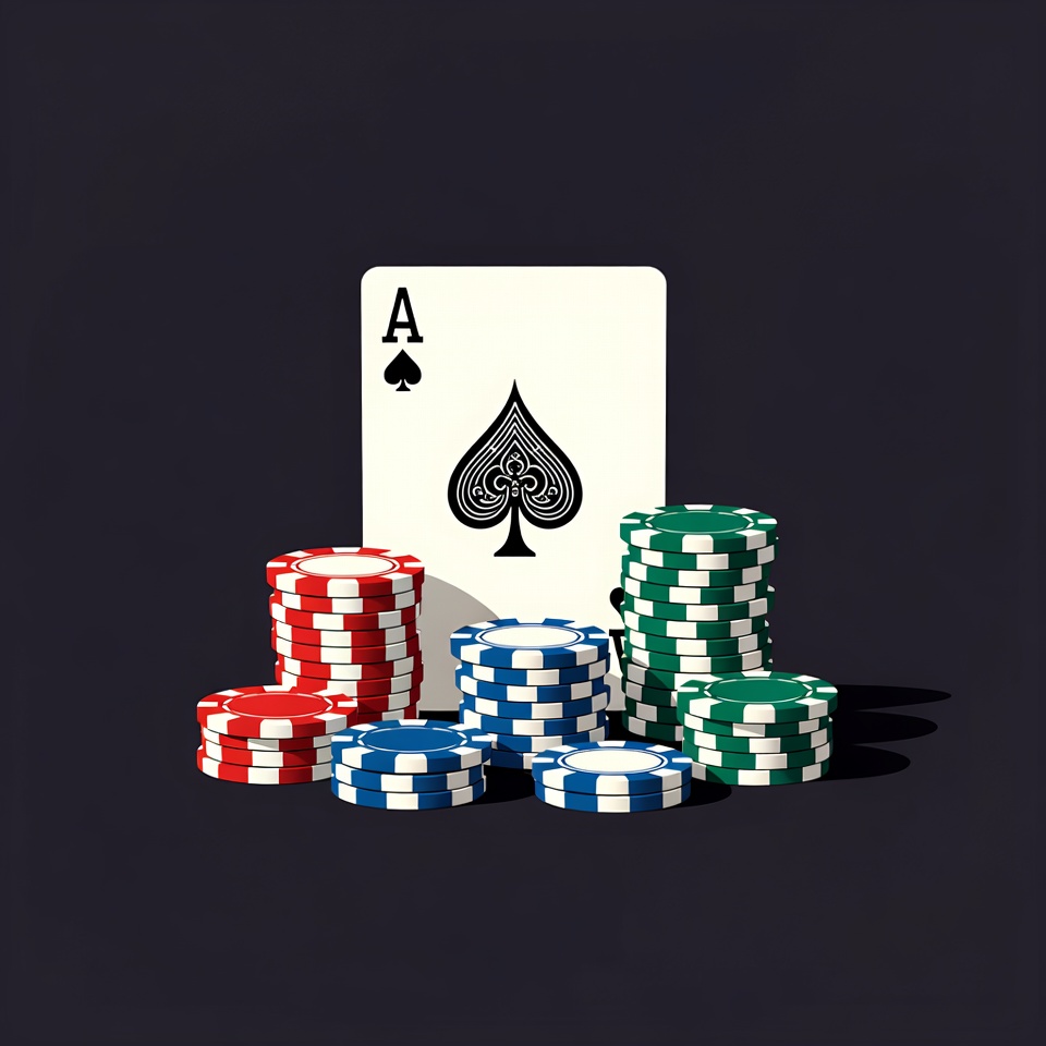 Ace of Spades with Poker Chips Ace of Spades with Poker Chips