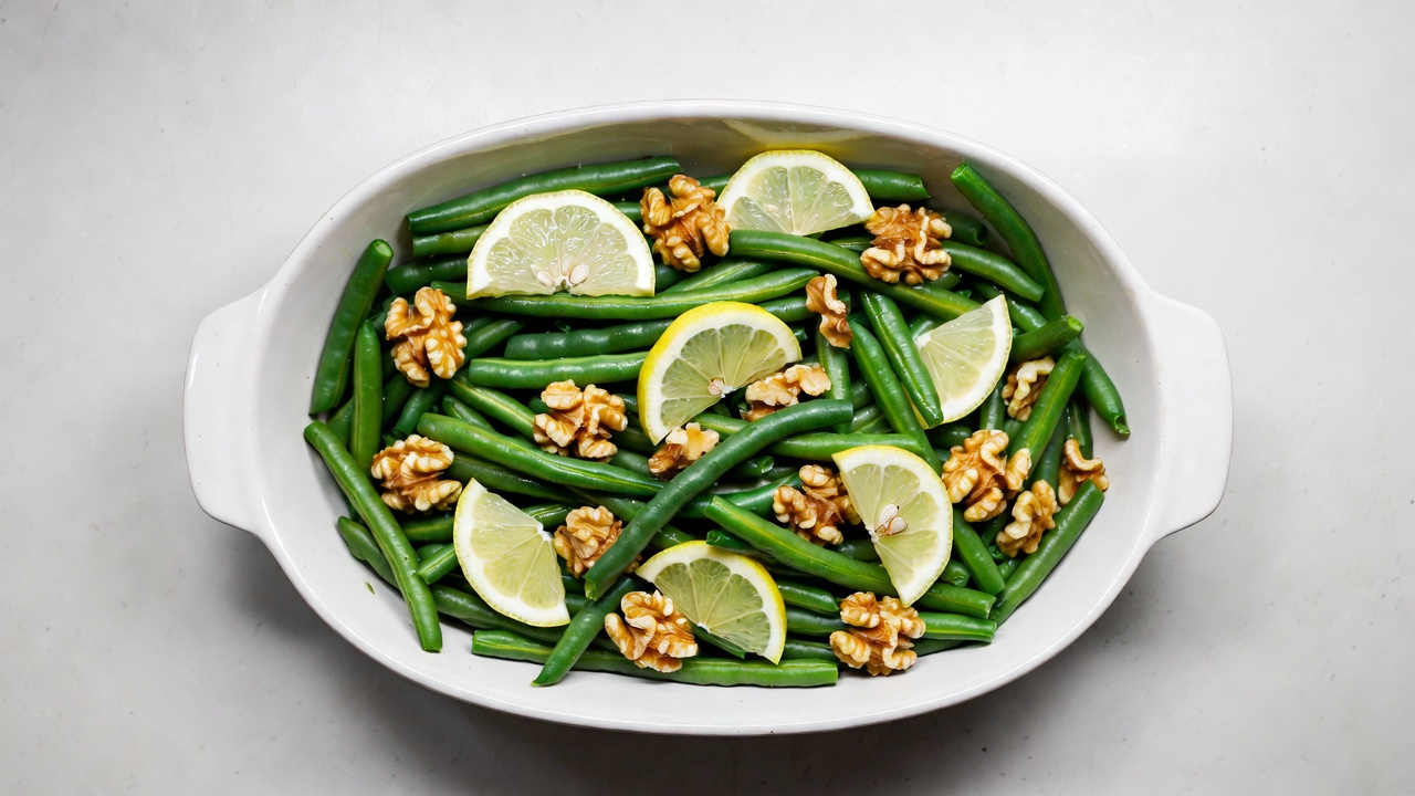 Green Beans with Lemon Wedges Walnuts Green Beans with Lemon Wedges Walnuts