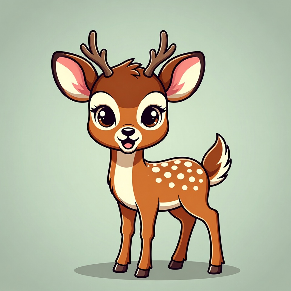 Cute cartoon baby deer Cute cartoon baby deer