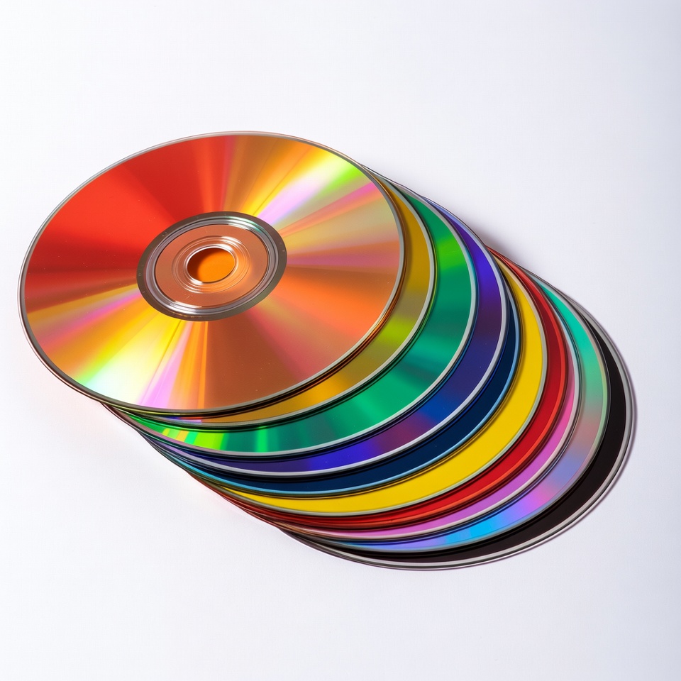Stack of colorful CDs Stack of colorful CDs