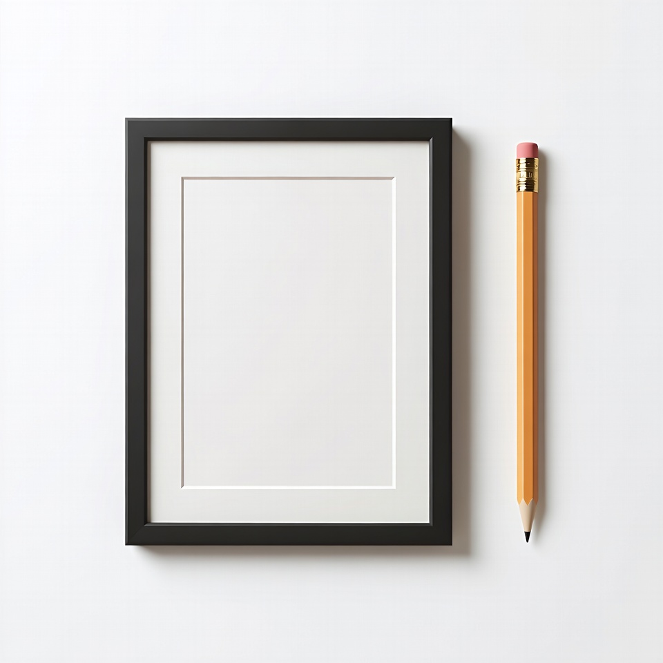 Black Frame and Yellow Pencil Black Frame and Yellow Pencil