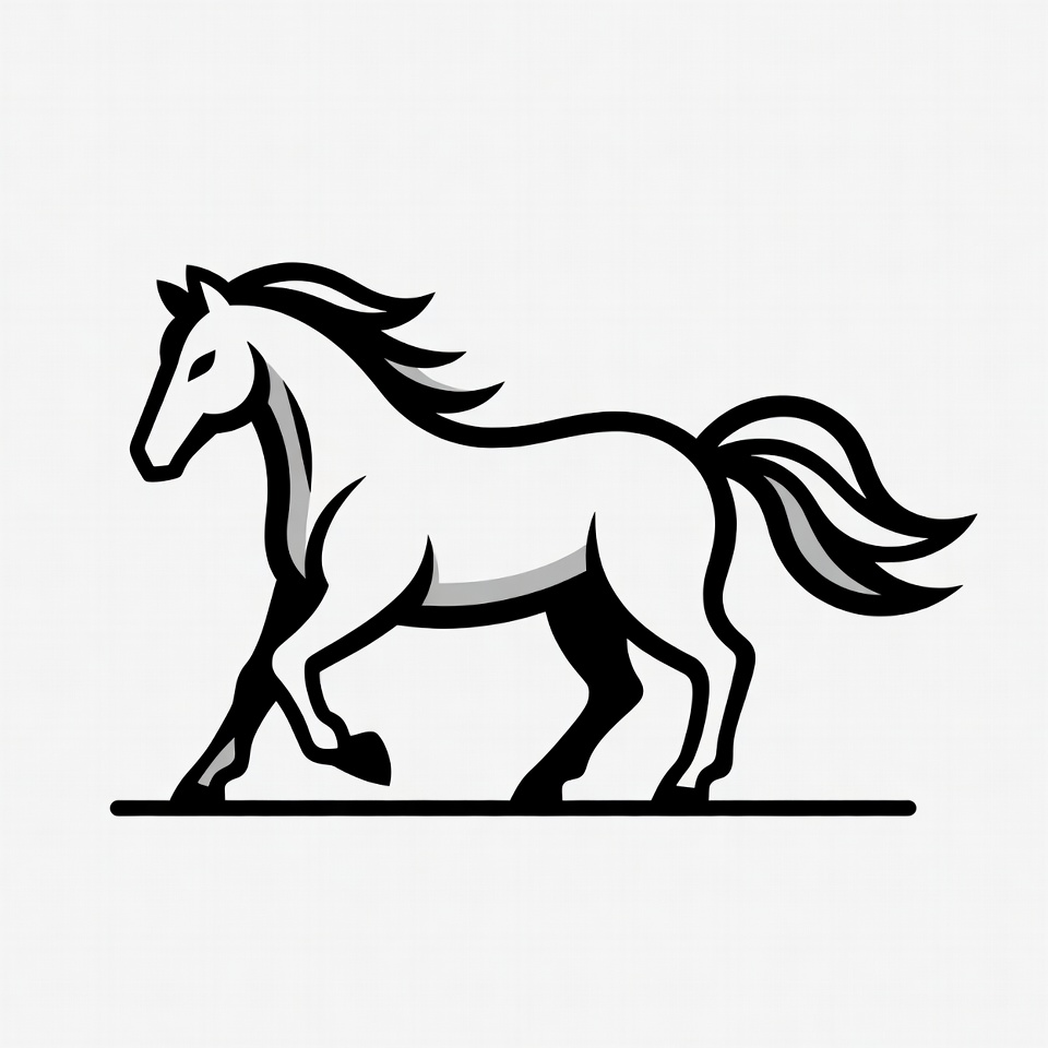 Galloping horse silhouette illustration Galloping horse silhouette illustration