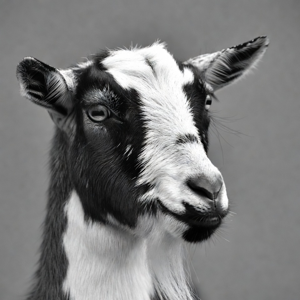 Black and white goat portrait Black and white goat portrait