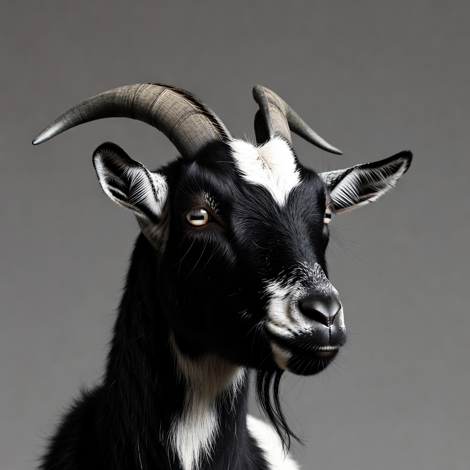 Black and white goat portrait Black and white goat portrait
