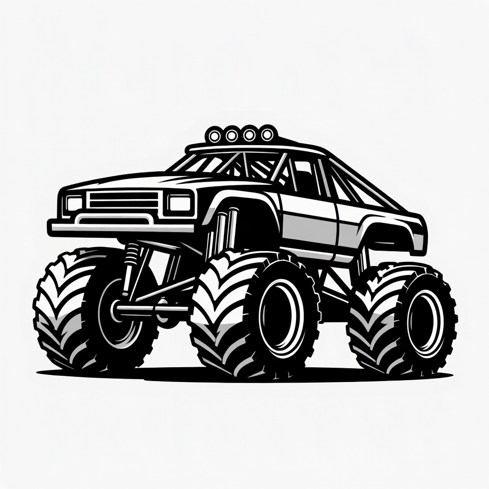 Black Monster Truck Illustration Black Monster Truck Illustration