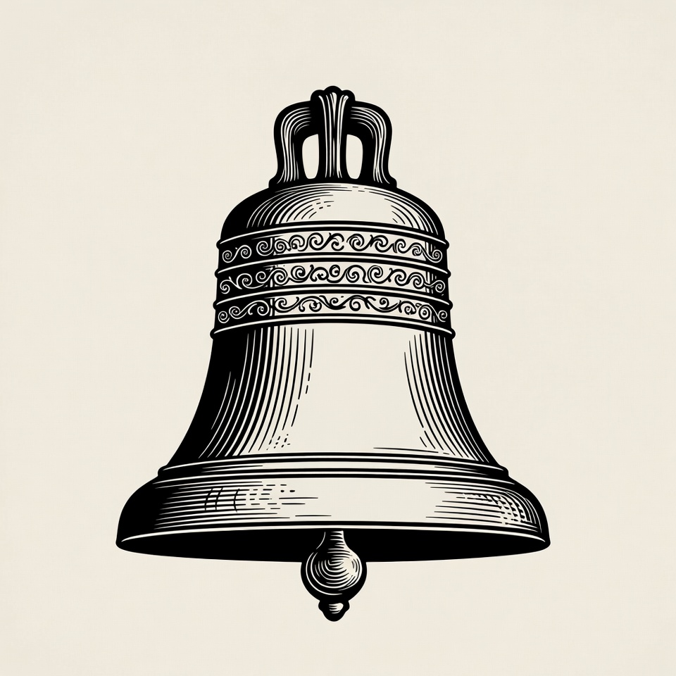 Vintage Engraved Church Bell Vintage Engraved Church Bell