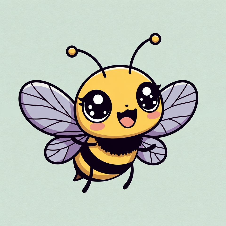 Cute kawaii bee illustration Cute kawaii bee illustration
