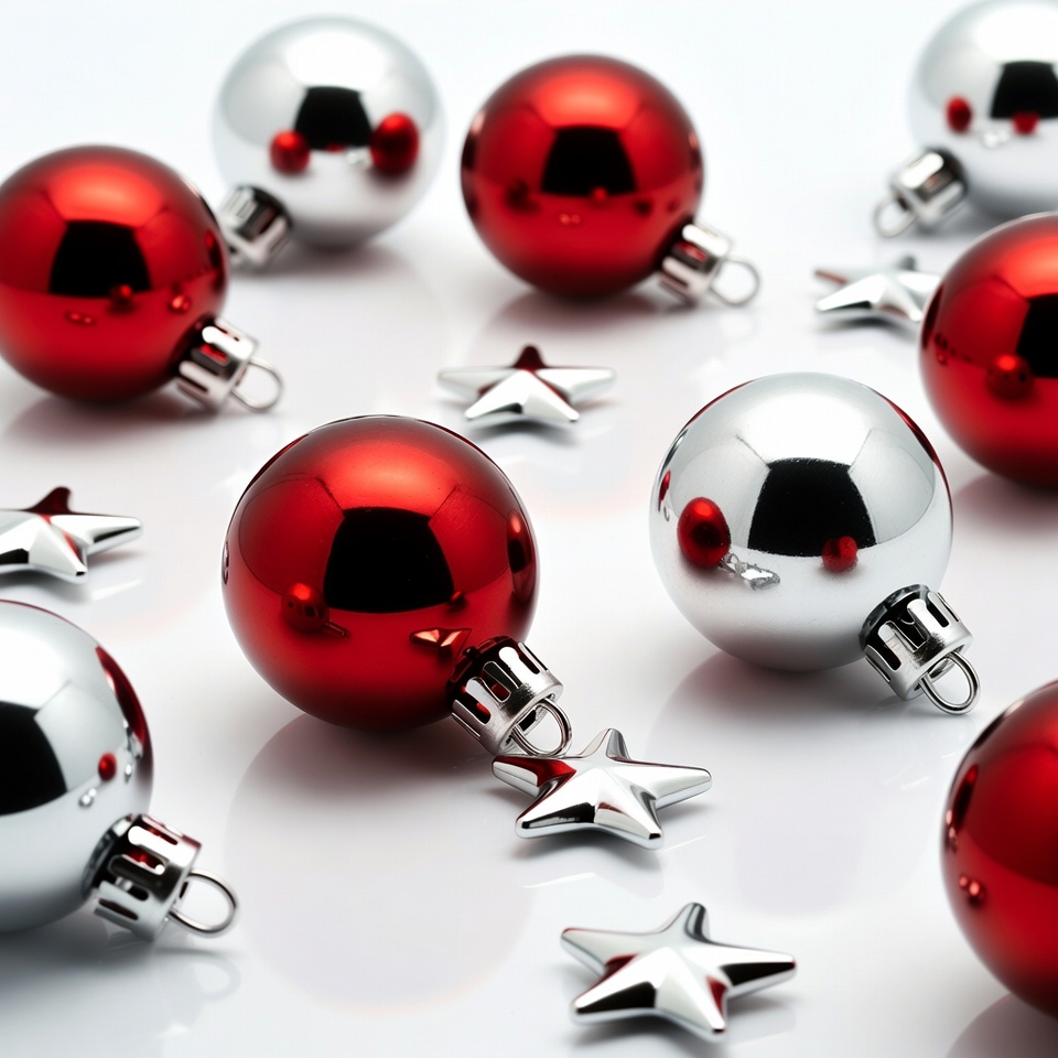 Red and Silver Christmas Ornaments Red and Silver Christmas Ornaments