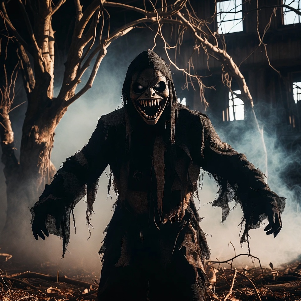 Grinning Skull Mask Ghoul in Ruins Grinning Skull Mask Ghoul in Ruins