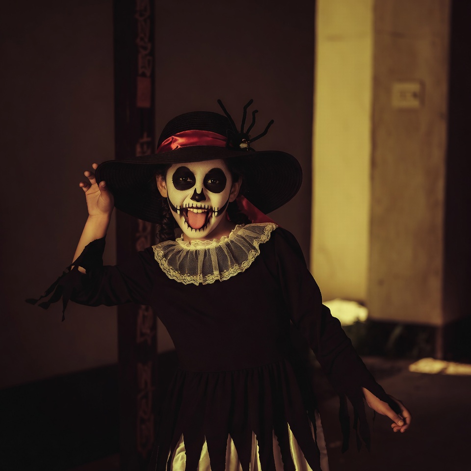 Girl in sugar skull costume Girl in sugar skull costume