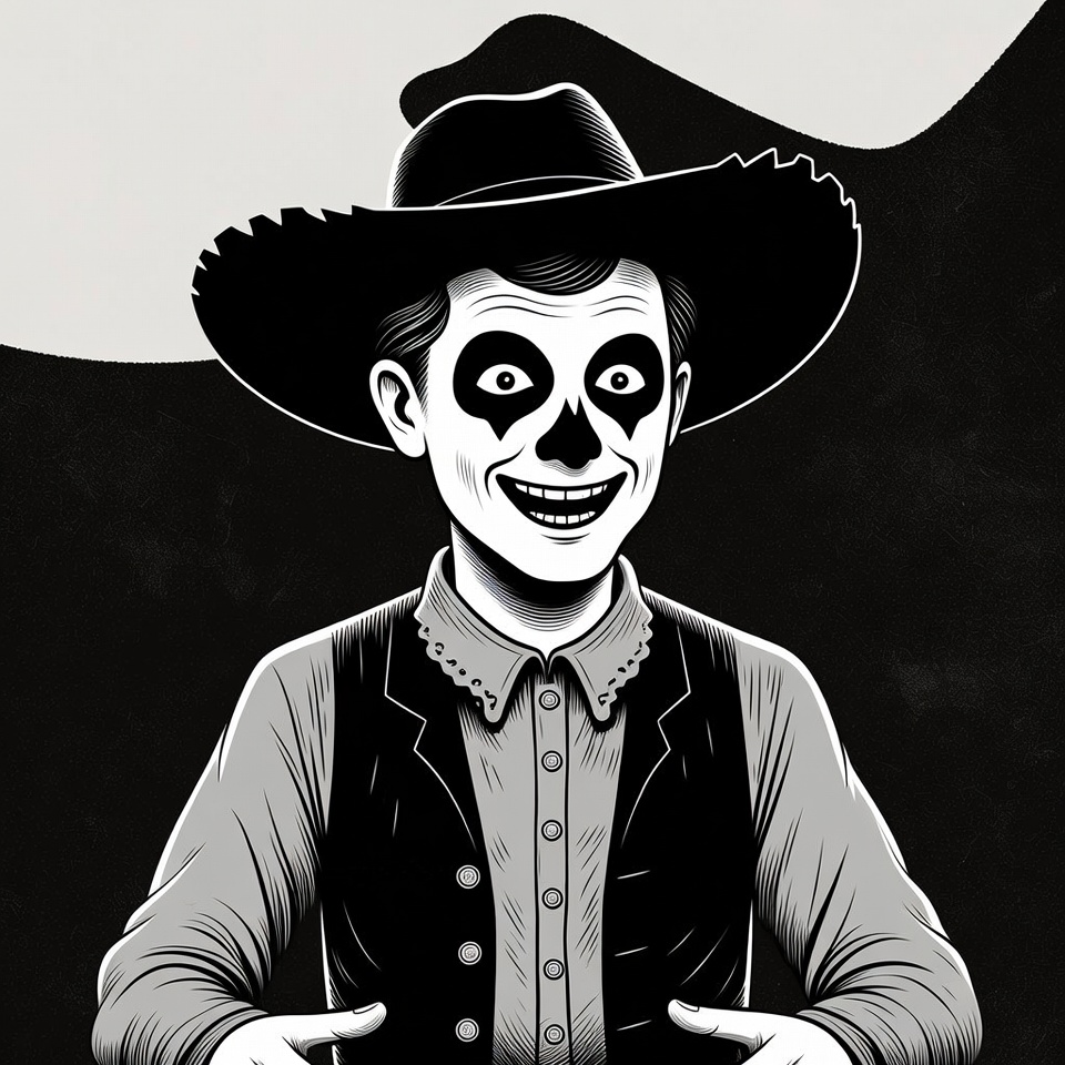 Cowboy with sugar skull makeup Cowboy with sugar skull makeup