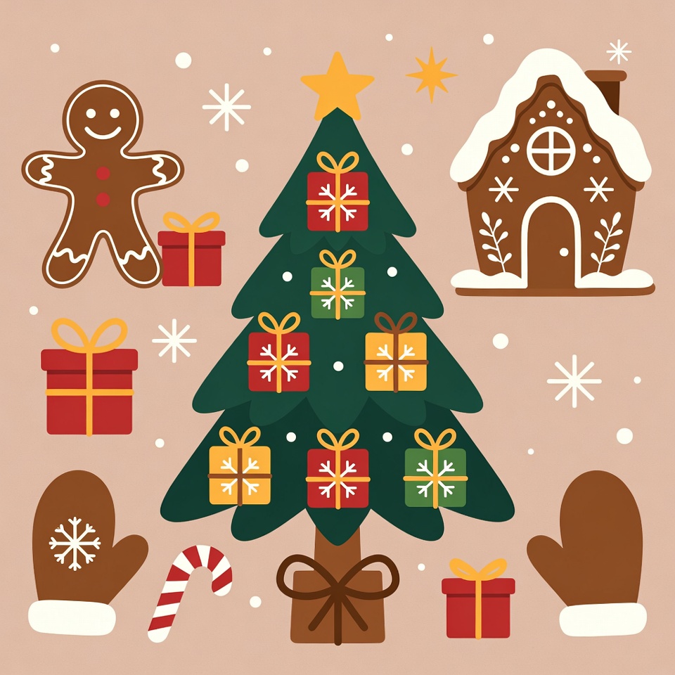 Gingerbread Man Christmas Illustration Gingerbread Man Christmas Illustration