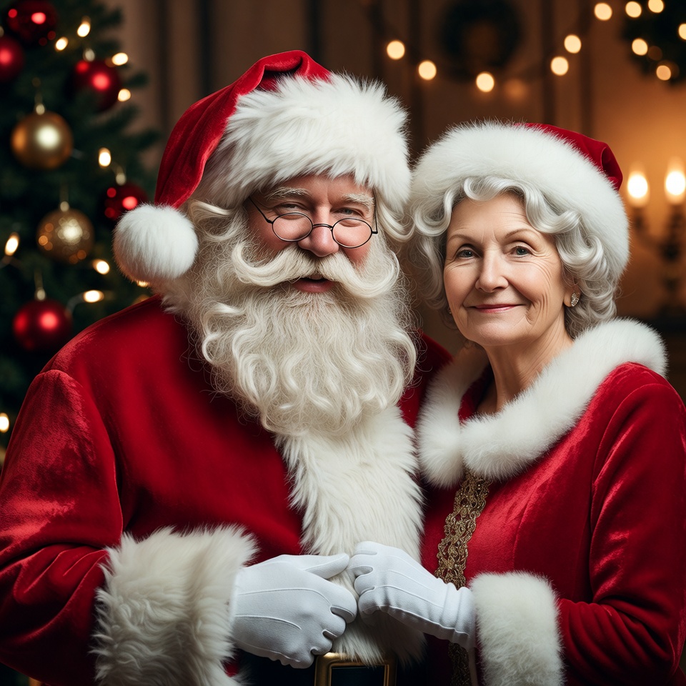 Santa Claus and Mrs. Claus together Santa Claus and Mrs. Claus together