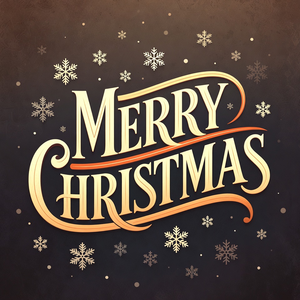 Merry Christmas with Snowflakes Merry Christmas with Snowflakes