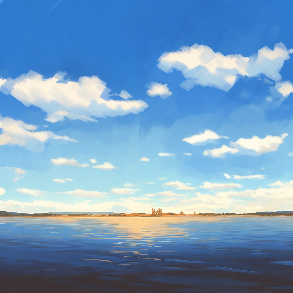 Blue Sky Over Calm Lake Blue Sky Over Calm Lake