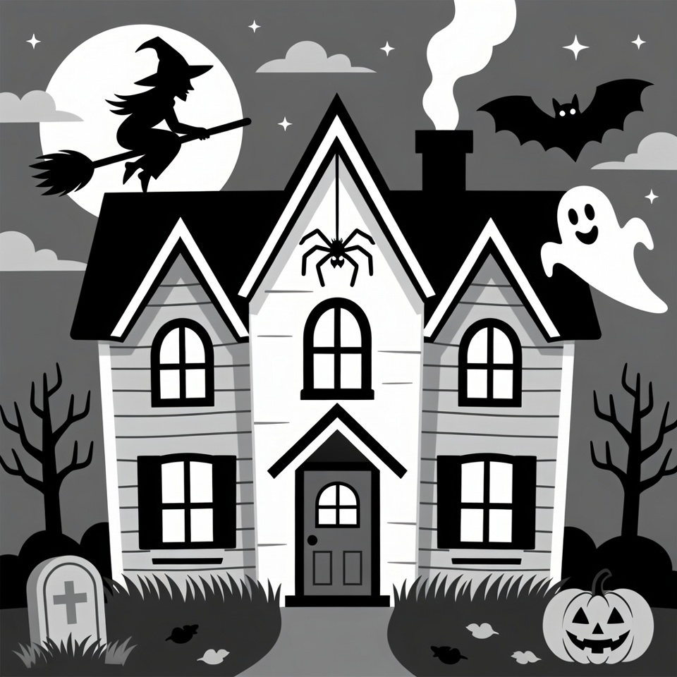 Halloween Haunted House Illustration Halloween Haunted House Illustration