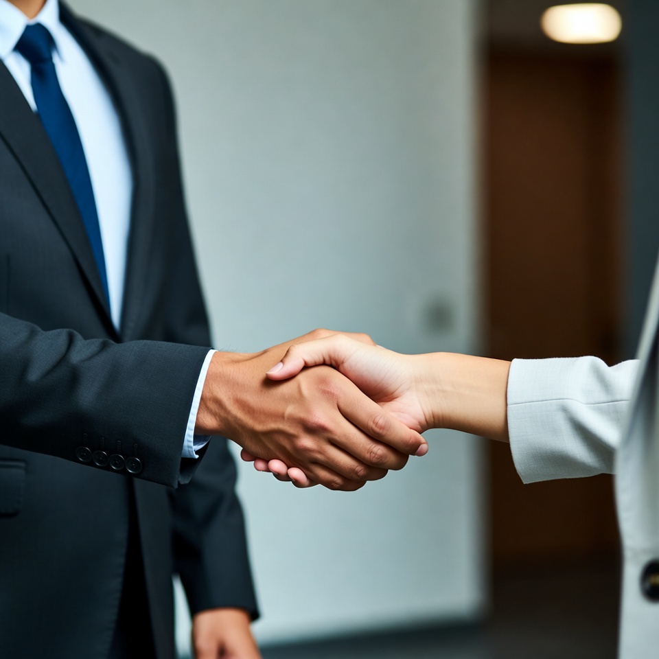 Businessman and businesswoman shaking hands Businessman and businesswoman shaking hands