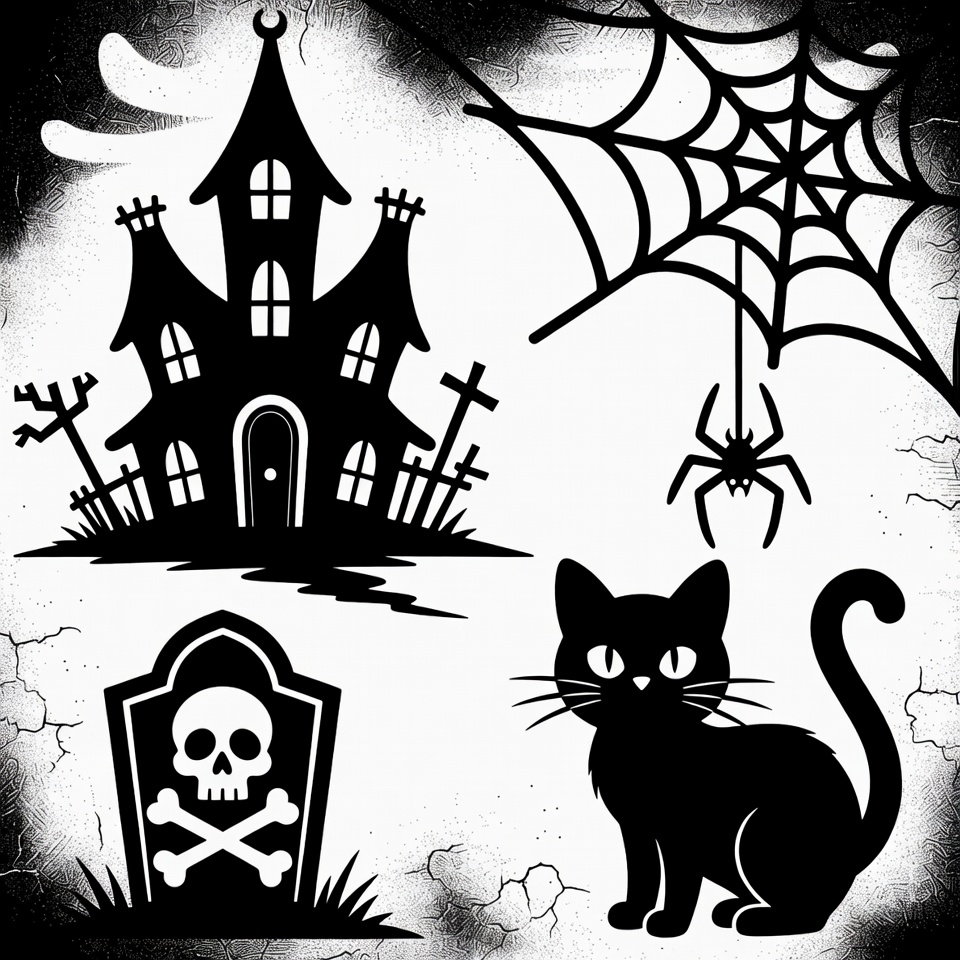 Halloween Haunted House Silhouette Halloween Haunted House Silhouette