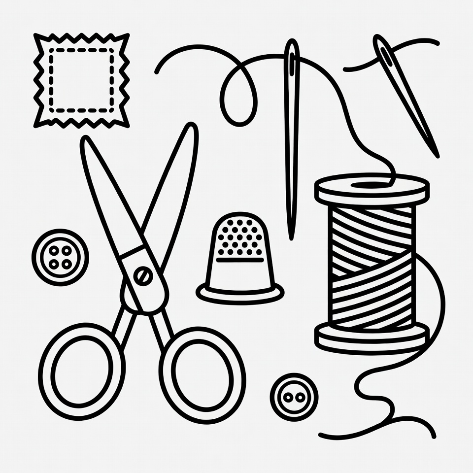 Sewing Tools Clipart Illustration Sewing Tools Clipart Illustration