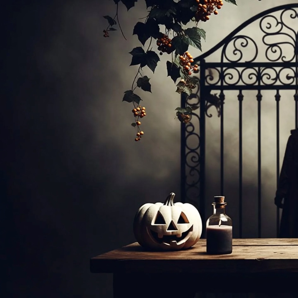 Halloween Pumpkin with Potion Bottle Halloween Pumpkin with Potion Bottle