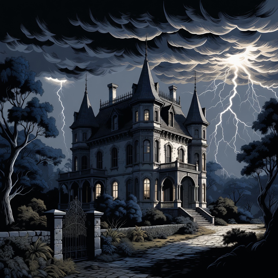 Haunted Gothic Castle in Thunderstorm Haunted Gothic Castle in Thunderstorm