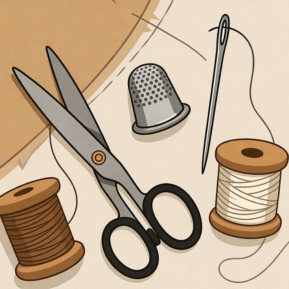Sewing Tools Illustration Sewing Tools Illustration