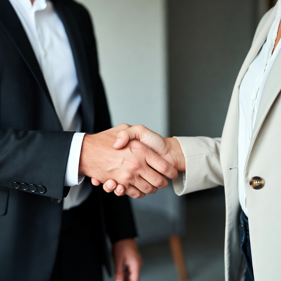 Businessman and businesswoman shaking hands Businessman and businesswoman shaking hands