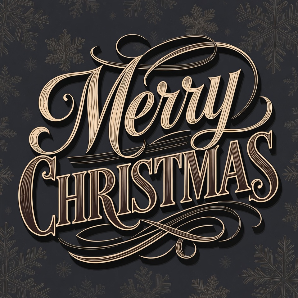 Merry Christmas Elegant Typography Merry Christmas Elegant Typography