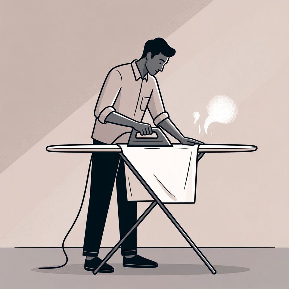 Man ironing shirt illustration Man ironing shirt illustration