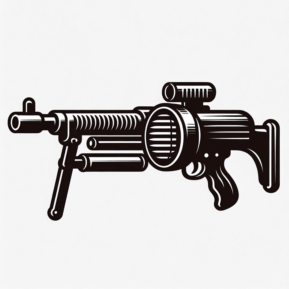 Black Sci-Fi Laser Rifle Illustration Black Sci-Fi Laser Rifle Illustration