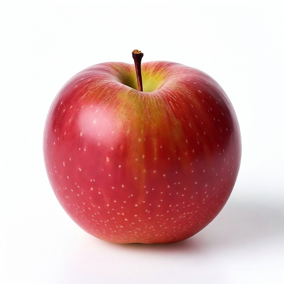 Red apple with stem Red apple with stem