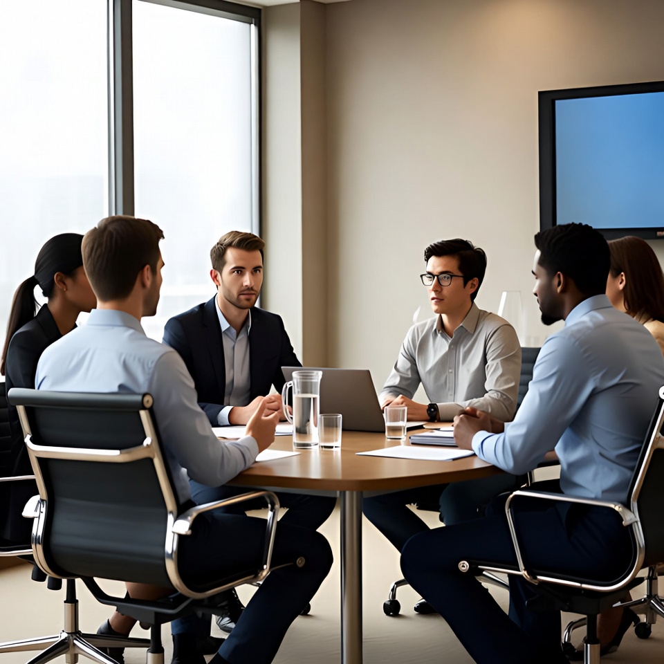 Diverse team in business meeting Diverse team in business meeting