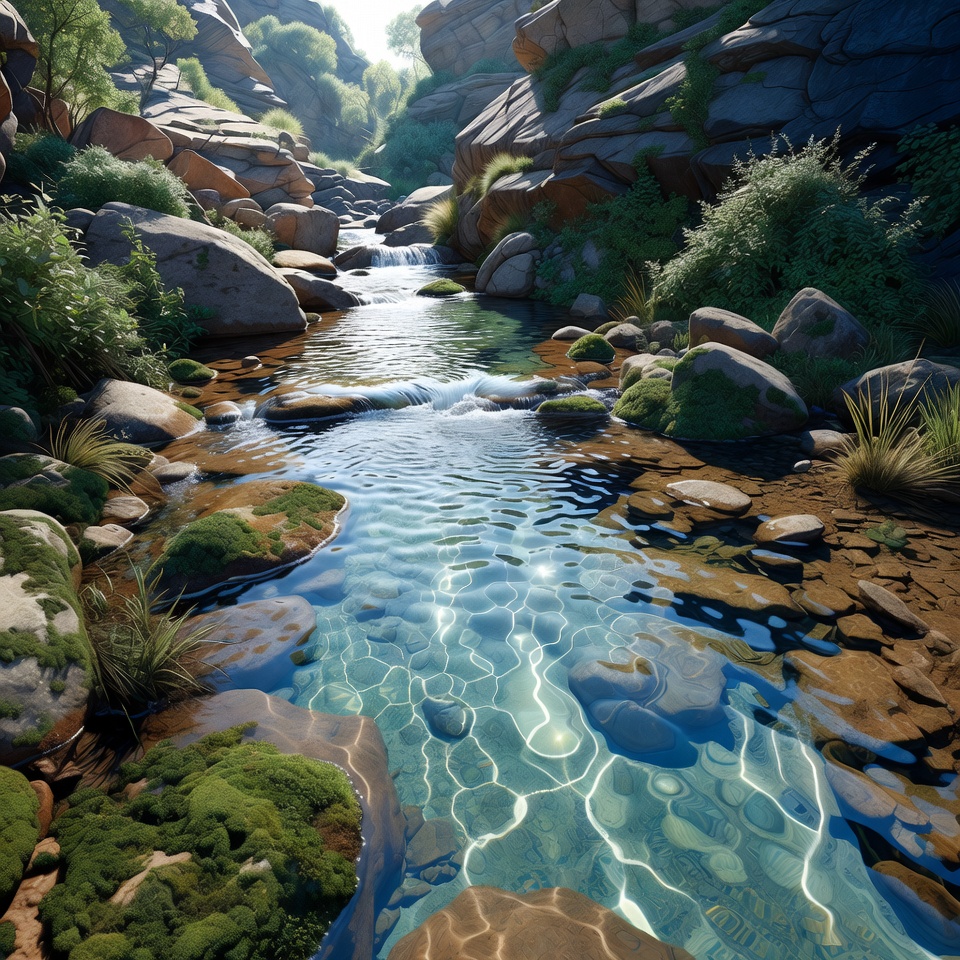 Mountain Stream in Rocky Canyon Mountain Stream in Rocky Canyon