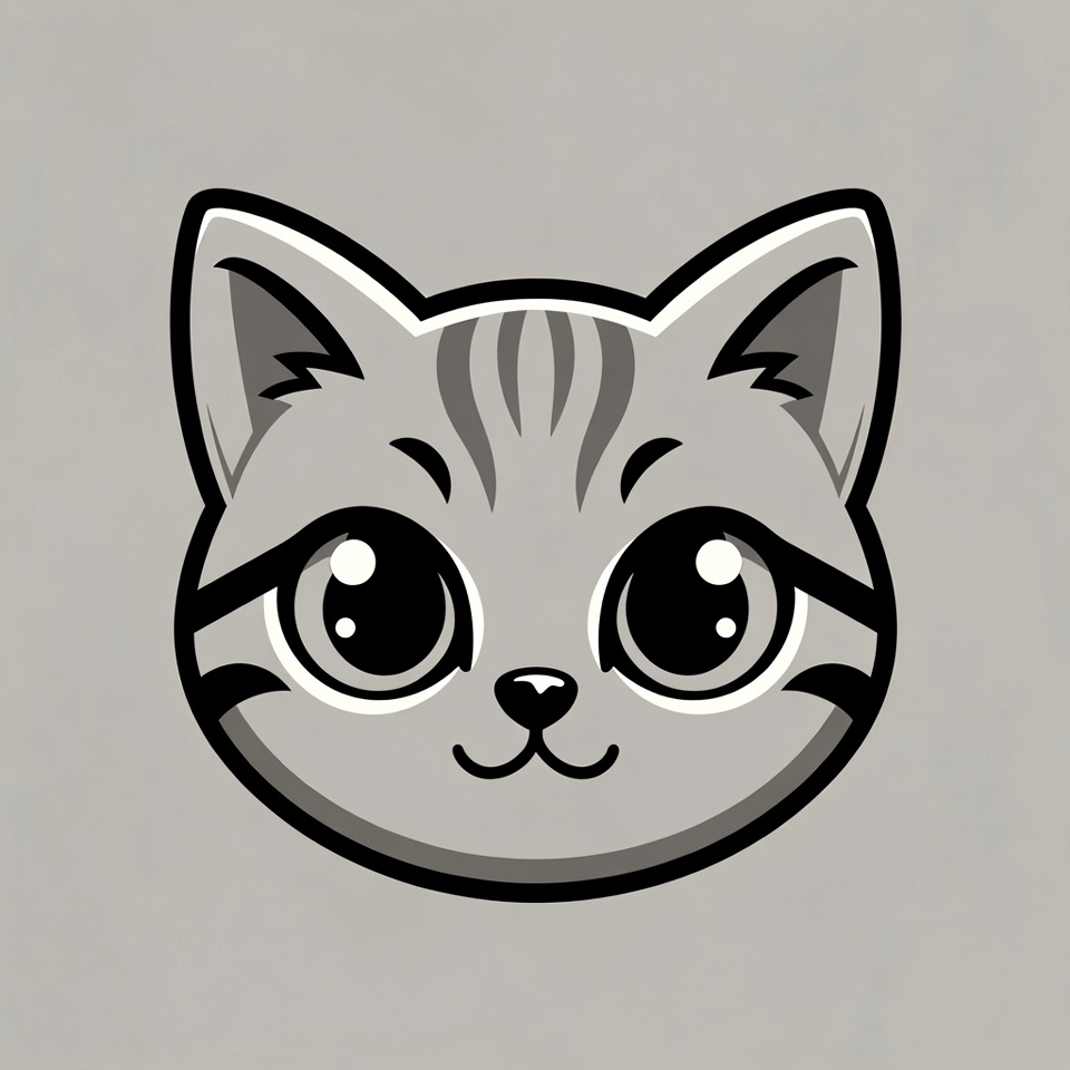 Cute gray tabby cat illustration Cute gray tabby cat illustration