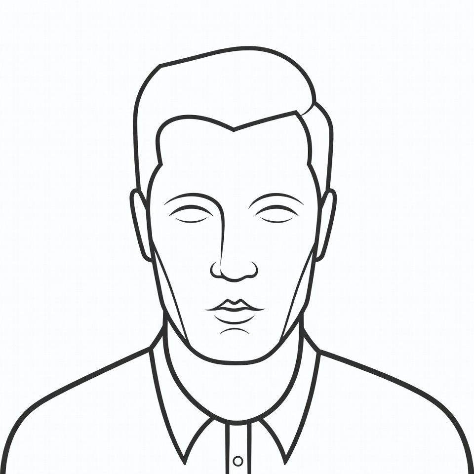 Man in shirt with eyes closed Man in shirt with eyes closed