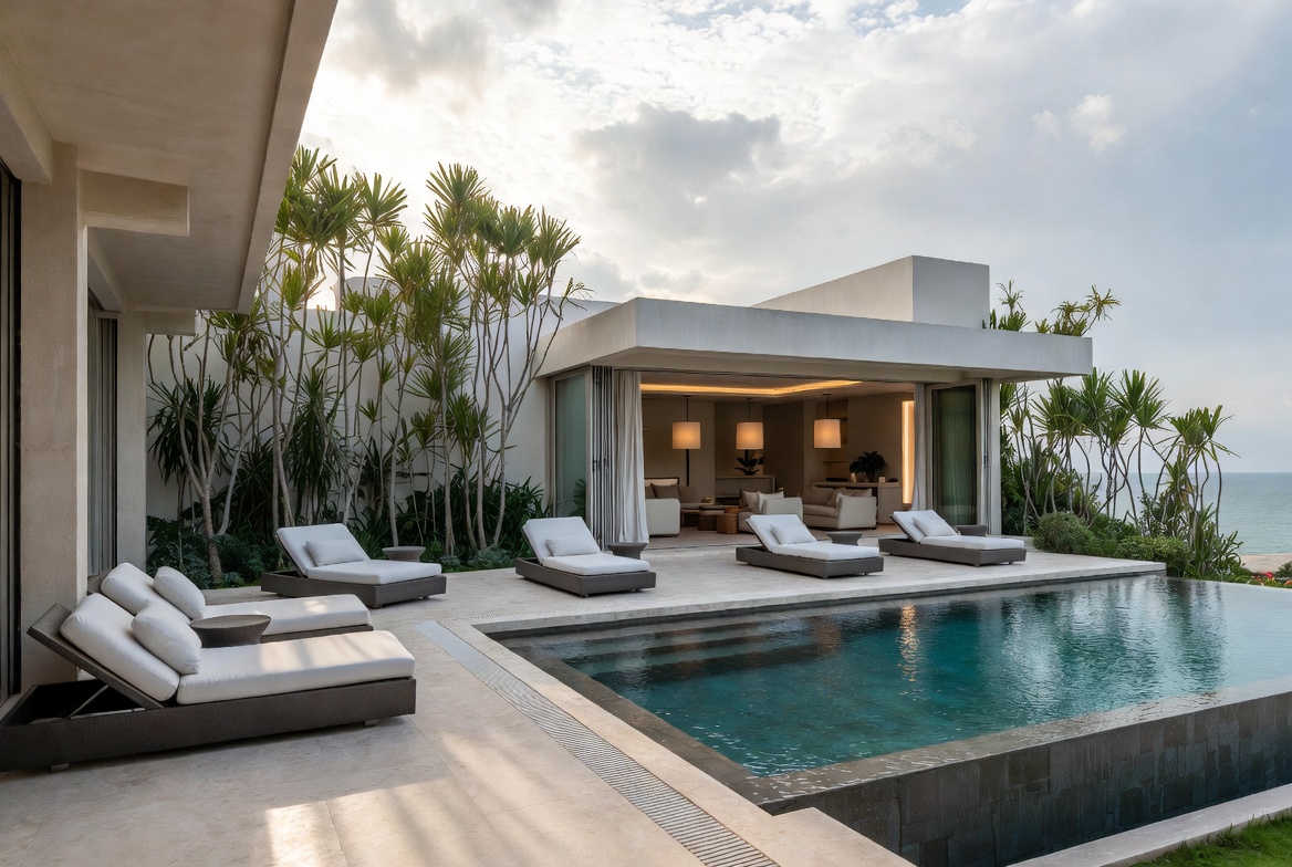 Modern Infinity Pool Villa Beachfront Modern Infinity Pool Villa Beachfront
