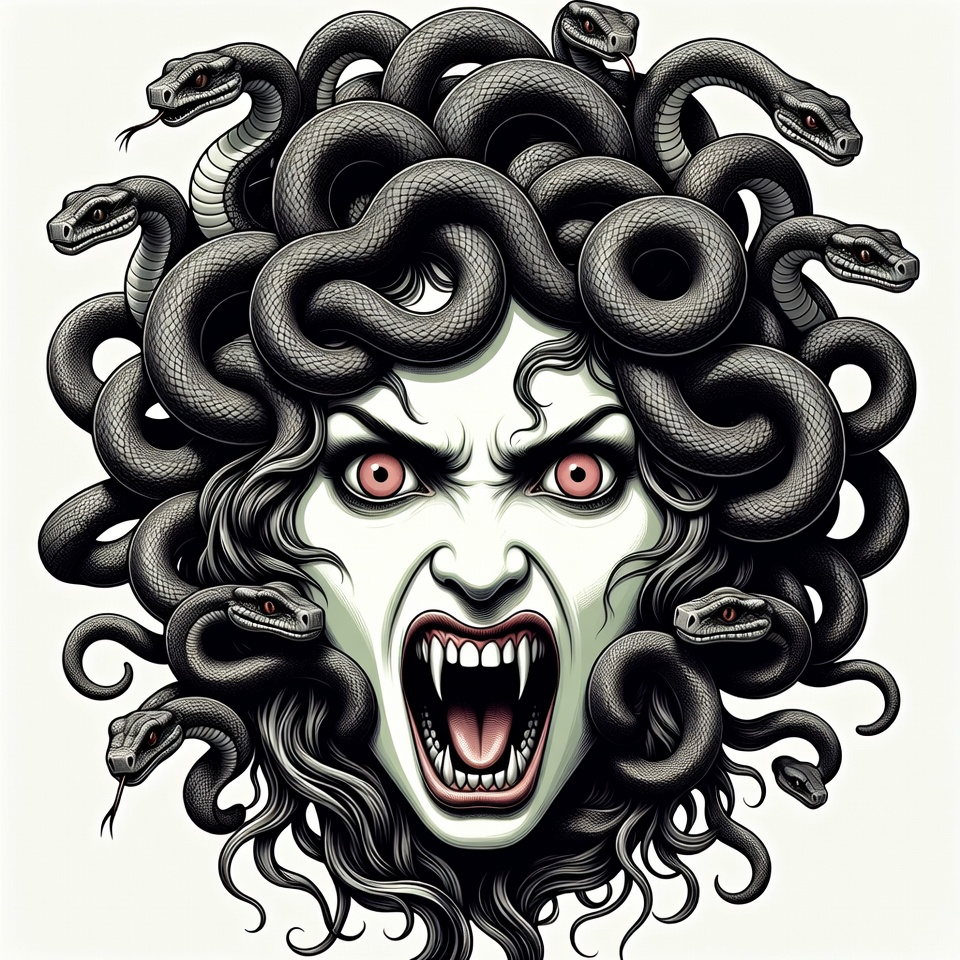 Medusa with snakes for hair Medusa with snakes for hair