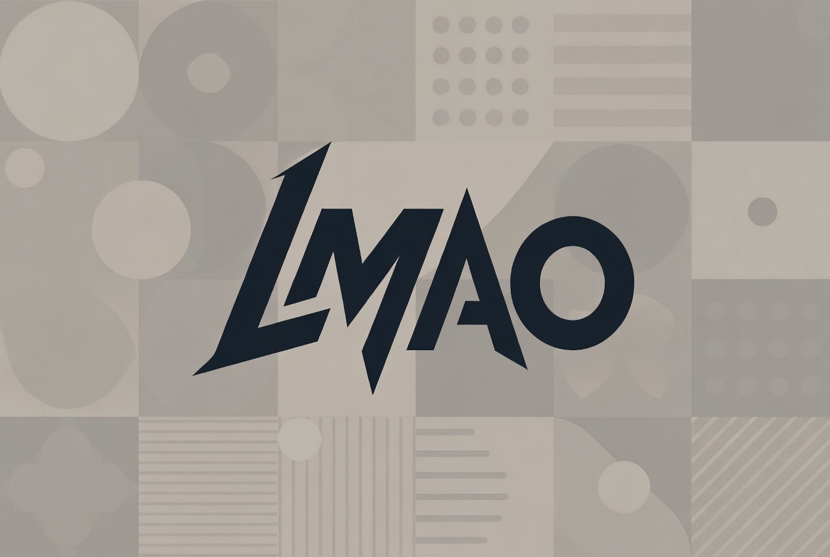 LMAO Text on Geometric Background LMAO Text on Geometric Background